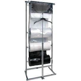 3 Roll Polyethylene Horizontal Dispensing Rack - Square Tubing - Chrome