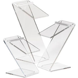 Set Of 3 Beveled Edge Slant Shoe Risers - Clear