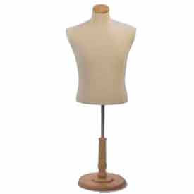 Mondo Mannequins M5WB Male Shirt Form Tailor Bust, Neckblock and Base Included - Natural image.