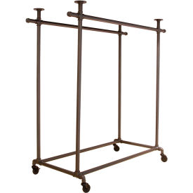 Econoco Corp PSBB2TS Econoco, Double Ballet Bar W/ Top Shelf (Frame Only), PSBB2TS,  48"W x 52"H x 24"D, Anthracite Grey image.