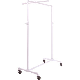 Econoco Corp PSBBCB1ADJWH Econoco, Pipeline 41 in. W x 72 in. H Adjustable Gloss White Garment Rack with Crossbar image.