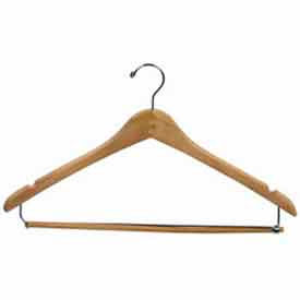 Econoco Corp WH1731LBNC 17" L Wishbone W/ Chrome Hook And Wooden Lock Bar On Spring - Natural image.