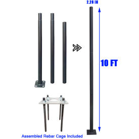 eLEDing® 2-1/4 Up to 10 Classical Extendable Black Outdoor Universal Light Post 
