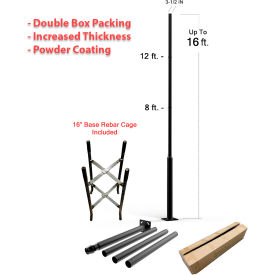 eLEDing® 3-1/2" Up to 10 Classical Extendable Black Outdoor Universal Light Post 