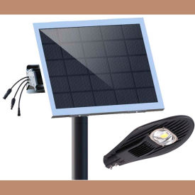 E E SYSTEMS GROUP INC EE8100W-DT50W-CH eLEDing® Solar 60W 7500 LM 5000K LED Area Flood Light Smart Function w/ Detachable Cobra Head image.