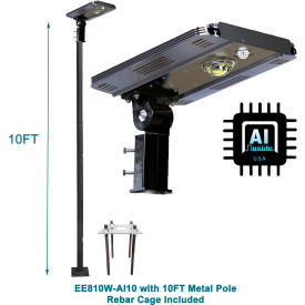 eLEDing® AI-Smart CREE LED Area Light with Pole 10W 5000K 1600 Lumens Gray 