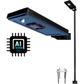 AI-Smart Cree LED Light with Detachable Pole, 10W, 5000K, 1600 Lumens, Black view 2