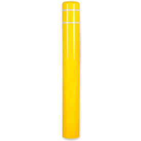 Encore Commercial Products Inc 3501W Post Guard® Bollard Cover 3501W, 8-7/8"Dia. X 72"H, Yellow W/White Tape image.