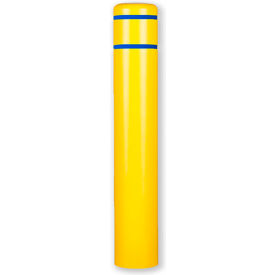Encore Commercial Products Inc 3507B Post Guard® Bollard Cover 10 7/8" Dia. x 60" H, Yellow/Blue Tape image.