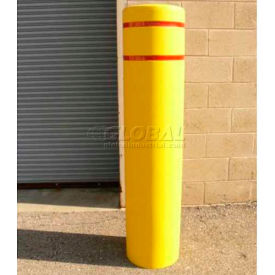 Encore Commercial Products Inc 4502YR Post Guard® Bollard Cover 4502YR, 12-3/4"Dia. X 60"H, Yellow W/Red Tape image.