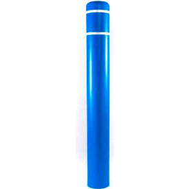 Encore Commercial Products Inc 7X52BLUW Post Guard® Bollard Cover, 7" Dia. x 52"H, Blue W/ White Tape, 7X52BLUW image.