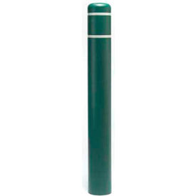 Encore Commercial Products Inc 7X52GNW Post Guard® Bollard Cover, 7" Dia. x 52"H, Green W/ White Tape, 7X52GNW image.