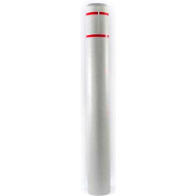 Encore Commercial Products Inc 7X52GYR Post Guard® Bollard Cover, 7" Dia. x 52"H, Grey W/ Red Tape, 7X52GYR image.