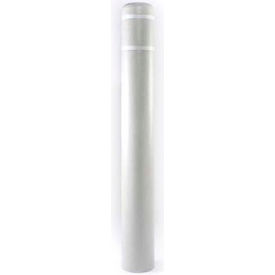 Encore Commercial Products Inc 7X52GYW Post Guard® Bollard Cover, 7" Dia. x 52"H, Grey W/ White Tape, 7X52GYW image.