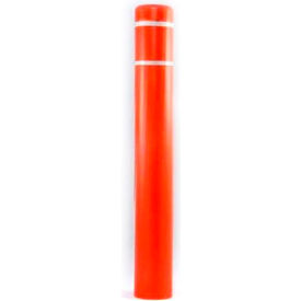 Encore Commercial Products Inc 7X52OW Post Guard® Bollard Cover, 7" Dia. x 52"H, Orange W/ White Tape, 7X52OW image.