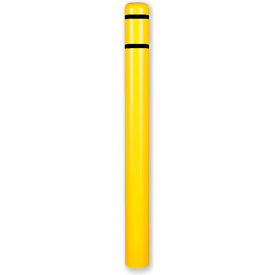 Encore Commercial Products Inc CL1385BK Post Guard® Bollard Cover 4.5"Dia.  x 52" H, Yellow/Black Tape image.