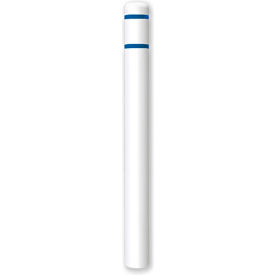 Encore Commercial Products Inc CL1385IIBL Post Guard® Bollard Cover 4.5"Dia. x 52" H, White/Blue Tape image.