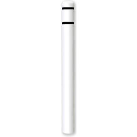 Encore Commercial Products Inc CL1385IIBLK Post Guard® Bollard Cover 4.5"Dia. x 52" H, White/Black Tape image.