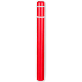 Encore Commercial Products Inc CL1385P Post Guard® Bollard Cover CL1385P, 4-1/2"Dia. X 52"H, Red W/White Tape image.