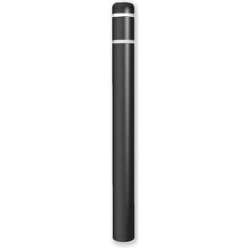 Encore Commercial Products Inc CL1385QWT64 Post Guard® Bollard Cover 4.5"Dia. x 64" H, Black/White Tape image.