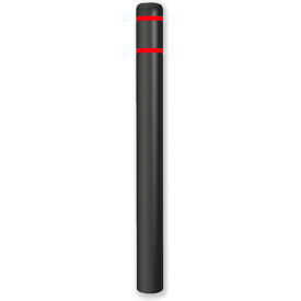 Encore Commercial Products Inc CL1385RRT Post Guard® Bollard Cover 4.5"Dia. x 52" H, Black/Red Tape image.
