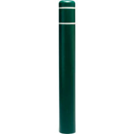 Encore Commercial Products Inc CL1385S Post Guard® Bollard Cover CL1385S, 4-1/2"Dia. X 52"H, Green W/White Tape image.