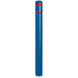 Encore Commercial Products Inc CL1385WRT64 Post Guard® Bollard Cover 4.5"Dia. x 64" H, Blue/Red Tape image.