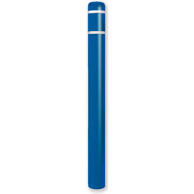 Encore Commercial Products Inc CL1385WWT64 Post Guard® Bollard Cover 4.5"Dia. x 64" H, Blue/White Tape image.