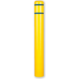Encore Commercial Products Inc CL1386ABT Post Guard® Bollard Cover 7"Dia. x 60" H, Yellow/Blue Tape image.