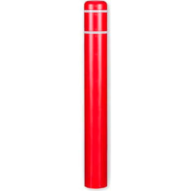 Encore Commercial Products Inc CL1386B Post Guard® Bollard Cover CL1386B, 7"Dia. X 60"H, Red W/White Tape image.