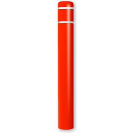 Encore Commercial Products Inc CL1386BC Post Guard® Bollard Cover 7"Dia. x 52" H, Red/White Tape image.