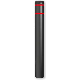 Encore Commercial Products Inc CL1386CRT52 Post Guard® Bollard Cover 7"Dia.  x 52" H, Black/Red Tape image.