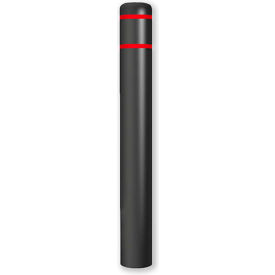 Encore Commercial Products Inc CL1386CRT60 Post Guard® Bollard Cover 7"Dia. X 60" H, Black/Red Tape image.