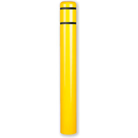 Encore Commercial Products Inc CL1386FBLK52 Post Guard® Bollard Cover 7"Dia. x52" H,  Yellow/Black Tape image.
