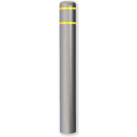 Encore Commercial Products Inc CL1386WYT52 Post Guard® Bollard Cover 7"Dia. x52"H,  Grey/ Yellow Tape image.