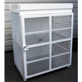 Encore Commercial Products Inc ENC-20-12-White 12 Capacity 20 Lbs Cylinders Heavy Duty Steel Gas Cylinder Cage 44"Wx30"Dx53"H White, Manual Close image.