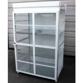 Encore Commercial Products Inc ENC-20-18-White 18 Capacity 20 Lbs Cylinders Heavy Duty Steel Gas Cylinder Cage 44"Wx30"Dx70"H White, Manual Close image.