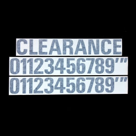 Encore Commercial Products Height Guard "CLEARANCE" Lettering Kit with Numbers 22-1/2"L White 