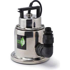 Eco Flo Products Inc SUP64 Eco-Flo SUP64 Submersible Utility Pump, Stainless Steel, Manual, 1/4 HP, 1500 GPH image.