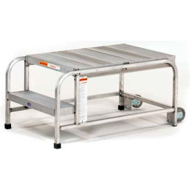 EGA Mobile Aluminum Work Platform 2-Step Ribbed, 300Lb. Capacity - A001 EGA Mobile Aluminum Work Platform 2-Step Ribbed, 300Lb. Capacity - A001