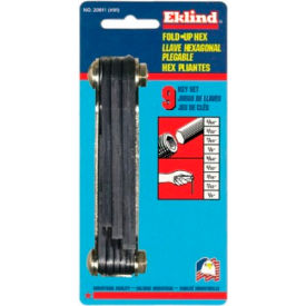 Eklind Tool Company 20911 Eklind 20911 5/64-1/4" 9Pc. Ball End Fold Up SAE Hex Key Set image.