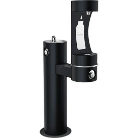 Elkay LK4420BF Outdoor Bi-Level Pedestal Fountain with Lower Bottle Filling Station Black