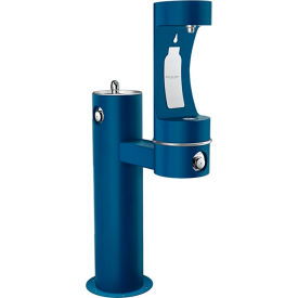 Elkay LK4420BF Outdoor Bi-Level Pedestal Fountain with Lower Bottle Filling Station Blue