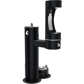 Elkay ezH20 Outdoor Lower Bottle Filler w/ Drinking Fountain & Pet Station Black