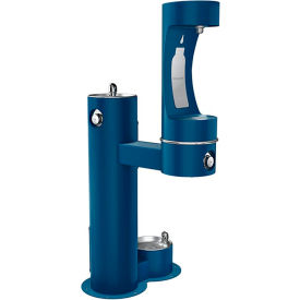 Elkay ezH20 Outdoor Lower Bottle Filler w/ Drinking Fountain & Pet Station Blue