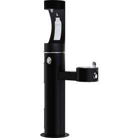 Elkay ezH20 Outdoor Bottle Filling Station w/ Drinking Fountain Freeze Resistant Black