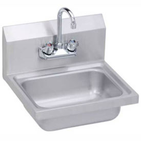 Elkay Mfg. Co. SEHS-17X Elkay® SEHS-17X Wall Hand Sink w/ Gooseneck Faucet & Basket Strainer, 17x15-in image.