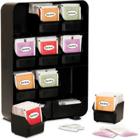 Mind Reader Baggy Tea Bag & Accessory Holder W/ 9 Drawers 10-1/4"W x 4-5/16"D x 13-1/8"H Black
