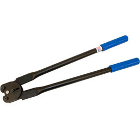 Encore Packaging Llc EP-1850-34 Encore Packaging Heavy Duty Front Action Double Notch Sealer for 3/4" Strap Width, Black/Blue image.