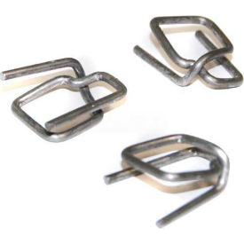 Encore Packaging Llc P12WB2-1000 Encore Packaging Regular Duty Cord Strapping Wire Buckles, 1/2" Strap Width, Silver, Pack of 1000 image.